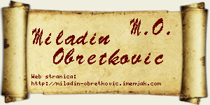 Miladin Obretković vizit kartica